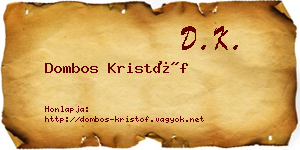 Dombos Kristóf névjegykártya